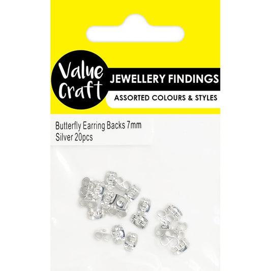 Value Craft - Butterfly Earring Backs 7mm (20pcs)